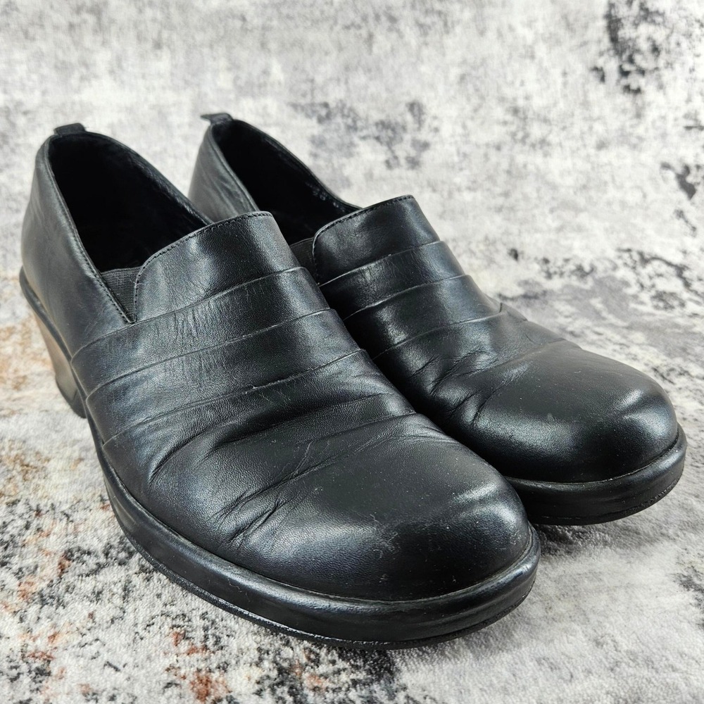 Dansko Slip On Wedge Loafers Womens EU 41 10.5 US Black Leather Shoes Workwear